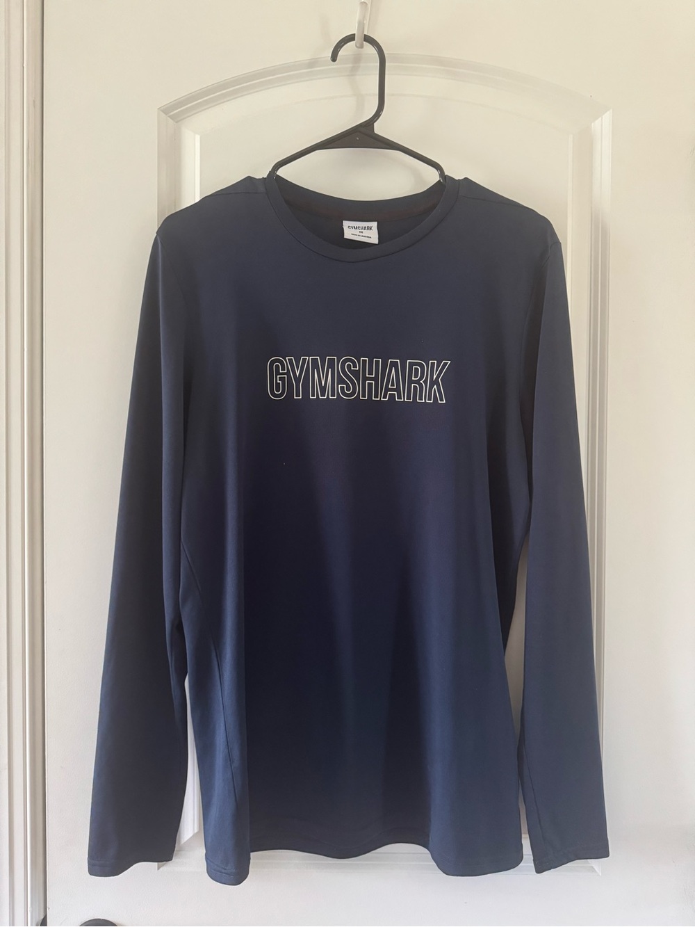 Gymshark Men’s Navy Long Sleeve Logo Top